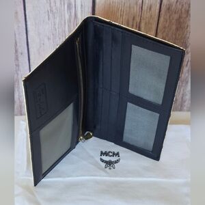 MCM Leather Bifold Wallet with Embossed Logo EUC